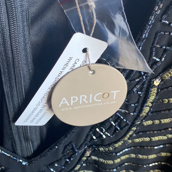 Apricot Black flapper style dress, sz UK 12 (41) or Europe sz medium. - Picture 5 of 8